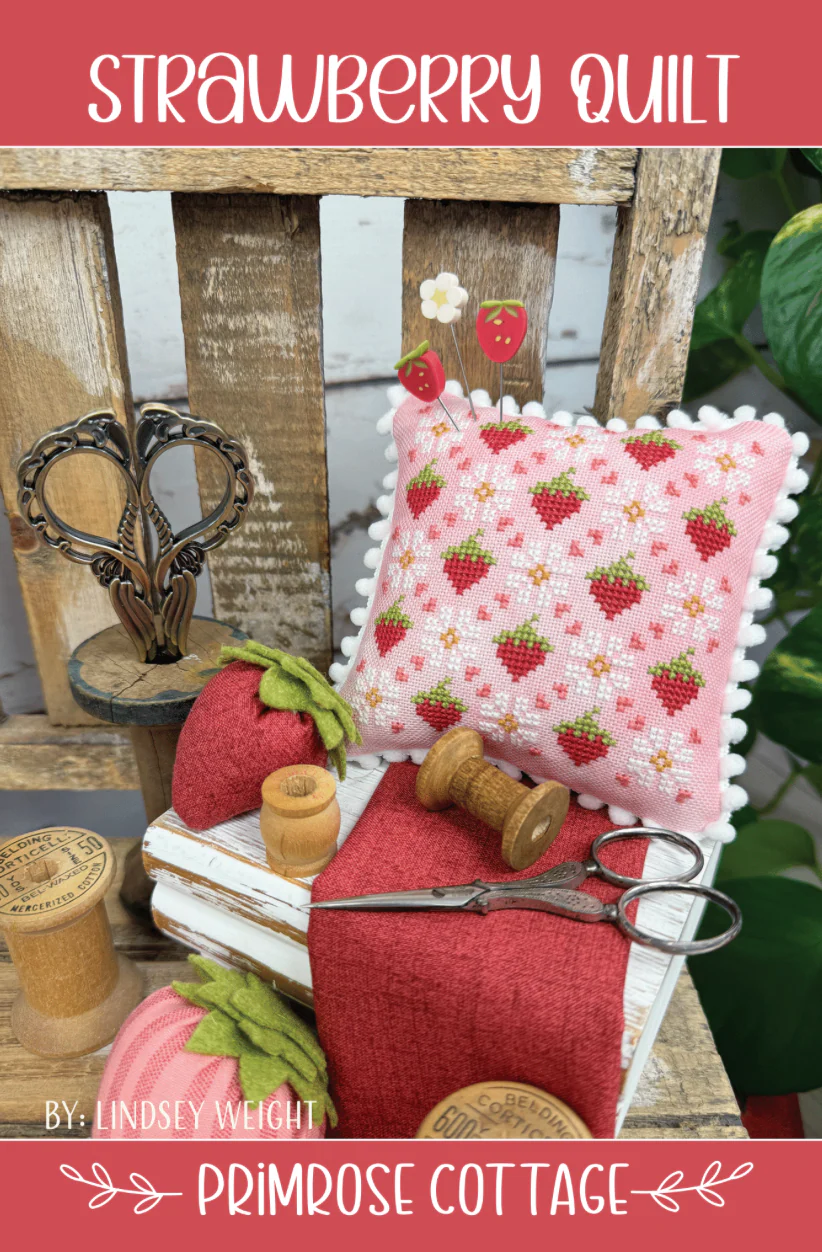 Strawberry Quilt Cross Stitch Pattern by Primrose Cottage