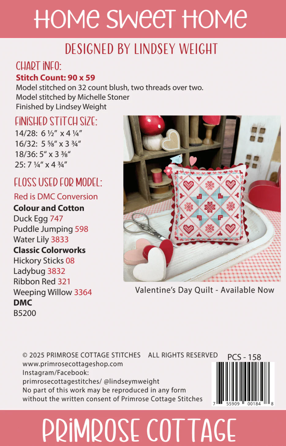 Home Sweet Home Cross Stitch Pattern by Primrose Cottage