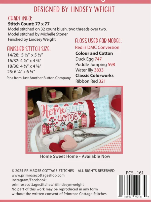 Valentine’s Day Quilt Cross Stitch Pattern Valentine's Day Quilt Cross Stitch Pattern by Primrose Cottage