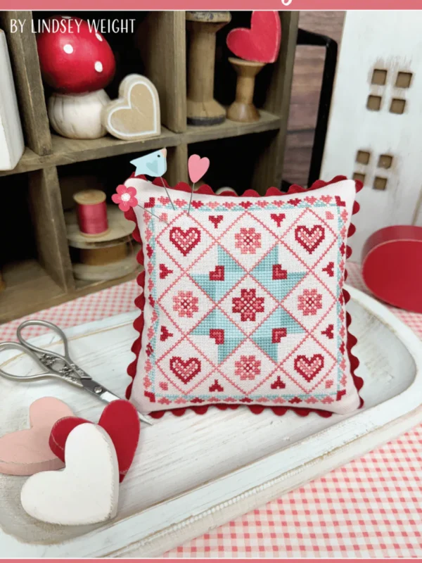 Valentine's Day Quilt Cross Stitch Pattern by Primrose Cottage