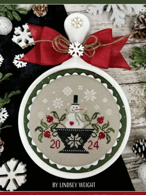 Snowman 2024 Cross Stitch Pattern by Primrose Cottage