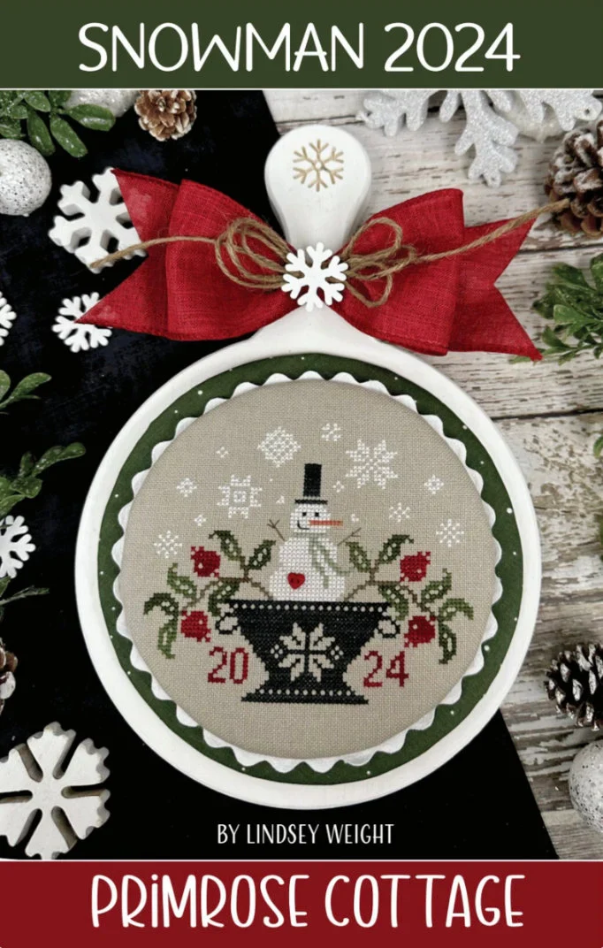 Snowman 2024 Cross Stitch Pattern by Primrose Cottage