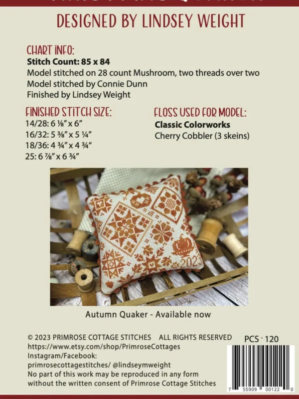 Christmas Quaker Cross Stitch Pattern Christmas Quaker Cross Stitch Pattern by Primrose Cottage