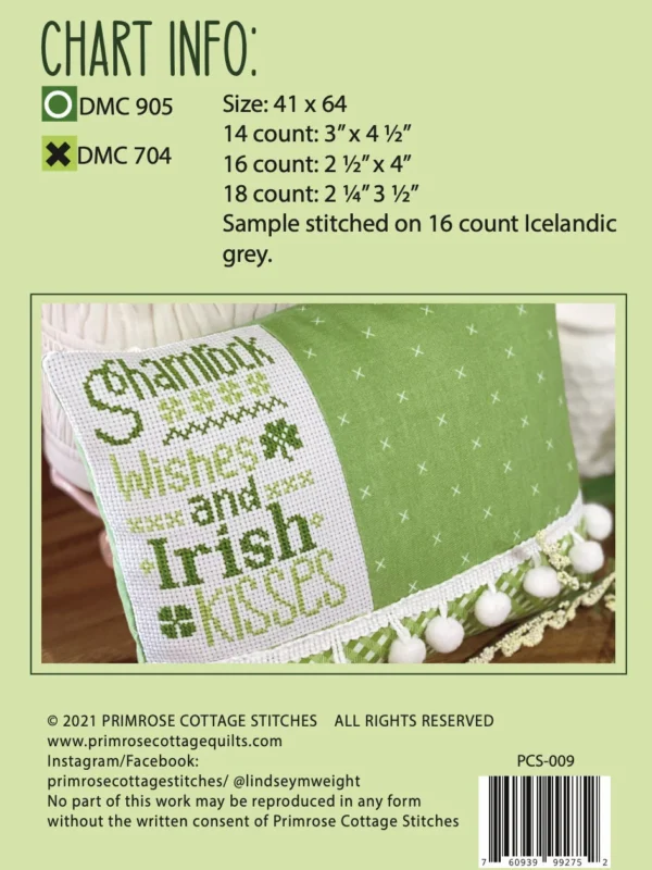Irish Kisses Cross Stitch Pattern Irish Kisses Cross Stitch Pattern by Primrose Cottage