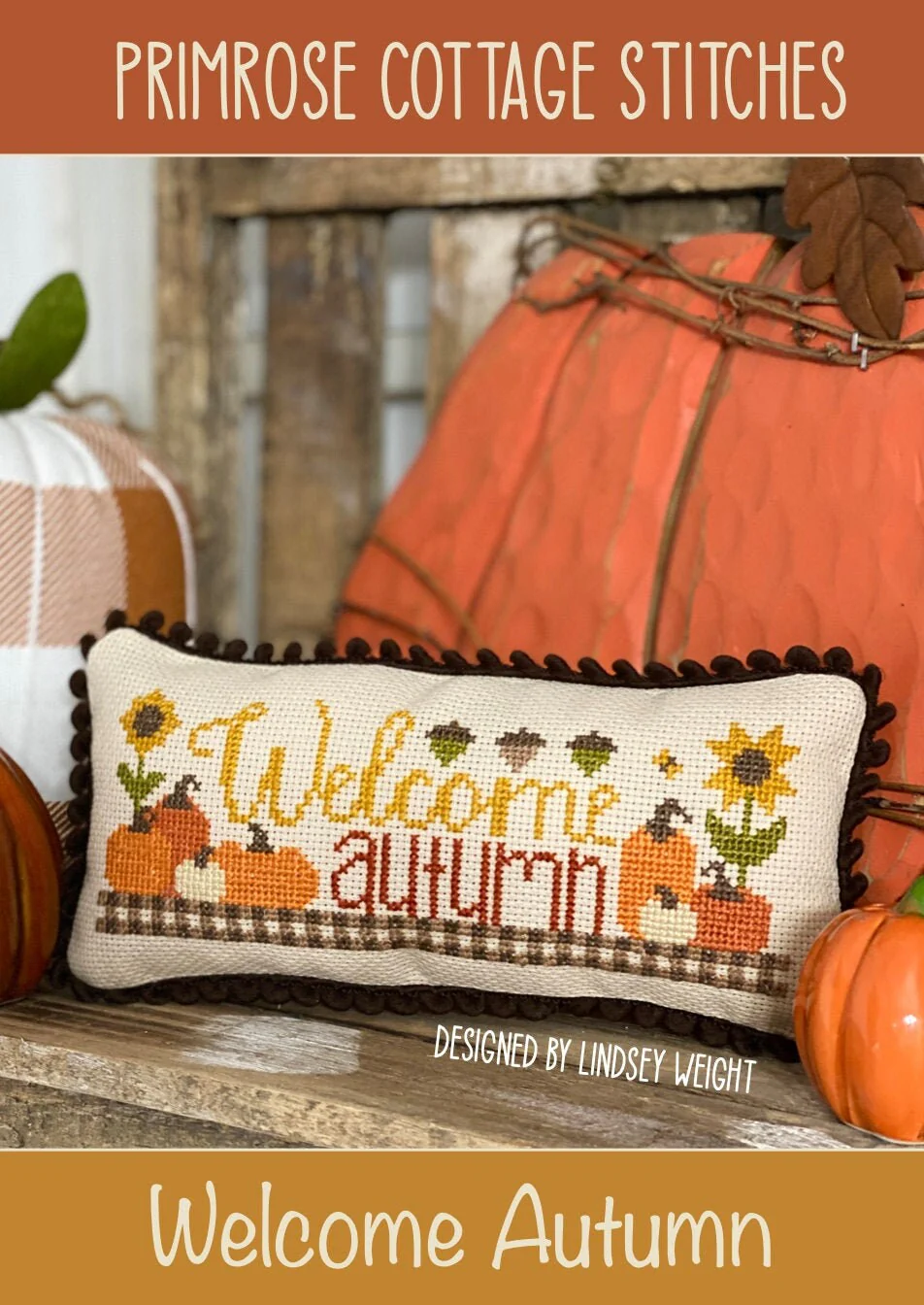 Welcome Autumn Cross Stitch Pattern by Primrose Cottage