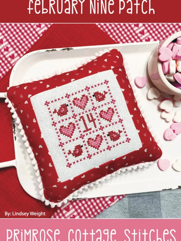 February Nine Patch Cross Stitch Pattern by Primrose Cottage
