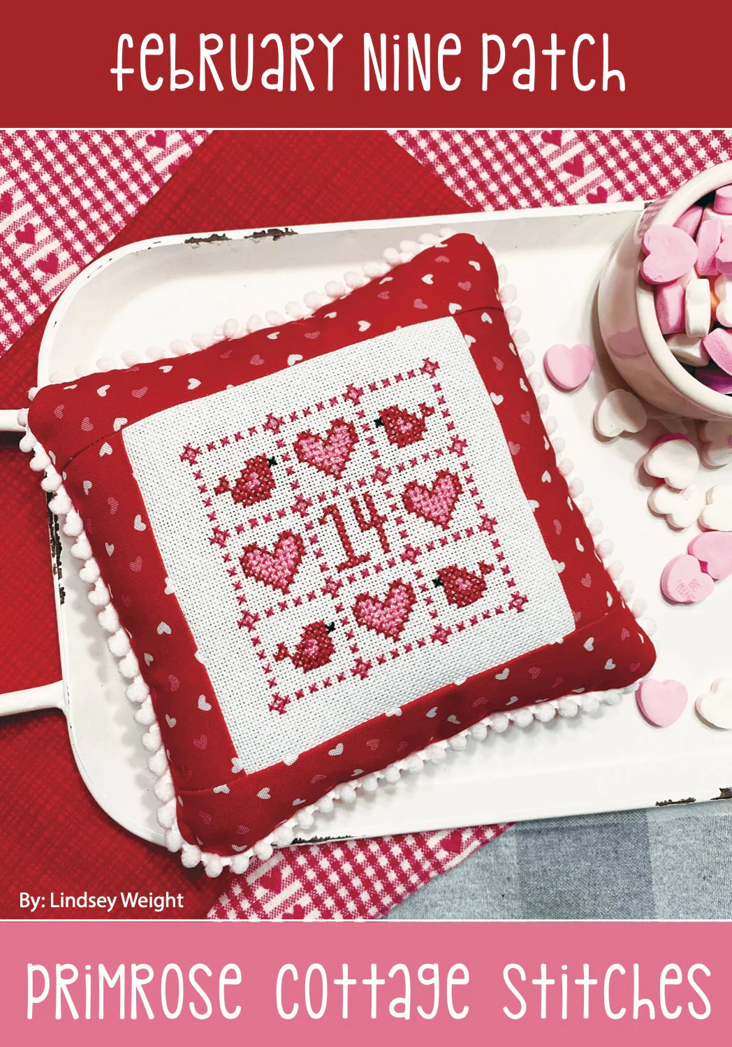 February Nine Patch Cross Stitch Pattern by Primrose Cottage