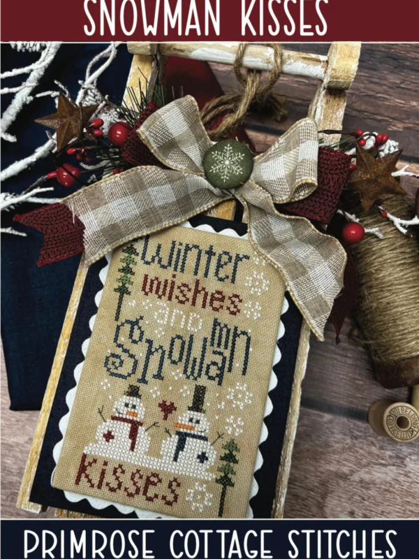 Snowman Kisses Cross Stitch Pattern by Primrose Cottage