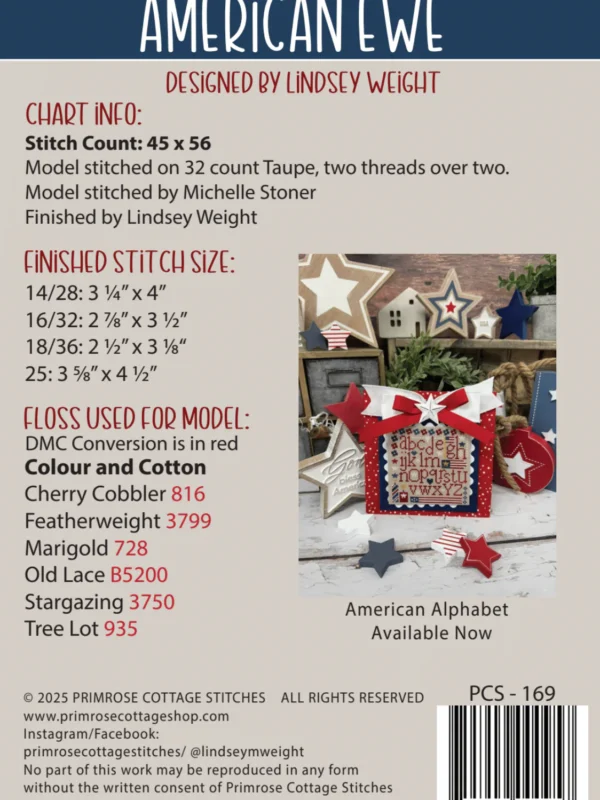 American Ewe Cross Stitch Pattern American Ewe Cross Stitch Pattern by Primrose Cottage