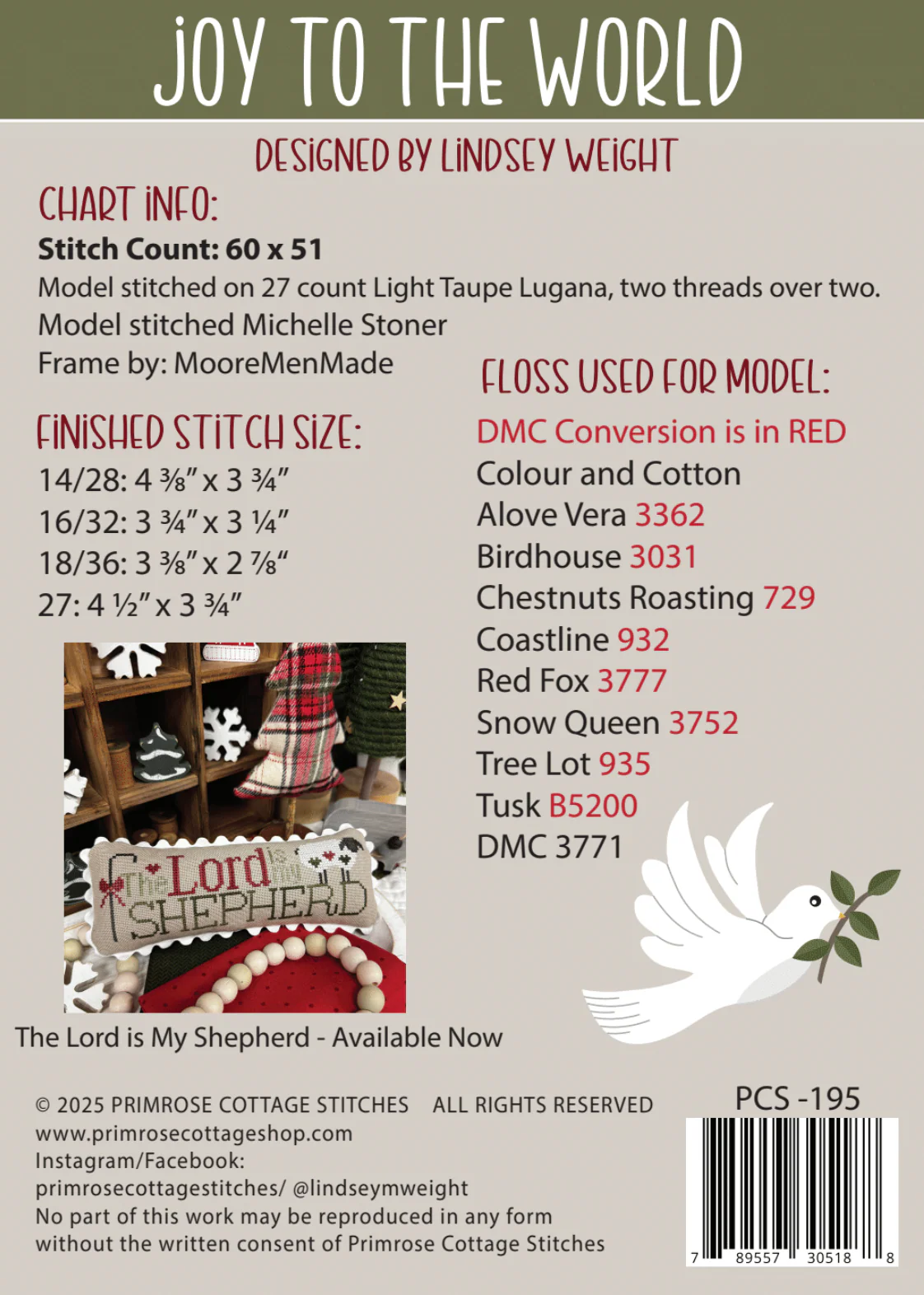 Joy to the World Cross Stitch Pattern by Primrose Cottage