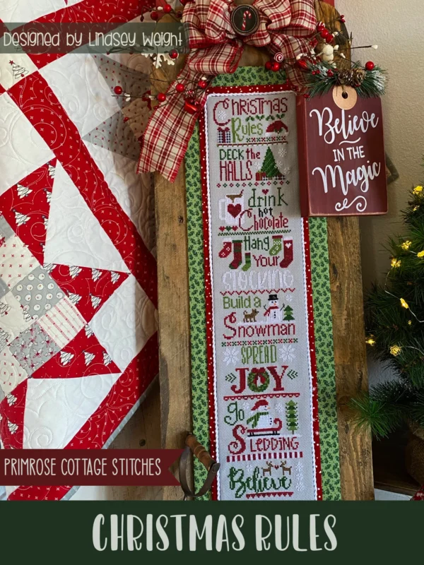 Christmas Rules Cross Stitch Pattern by Primrose Cottage