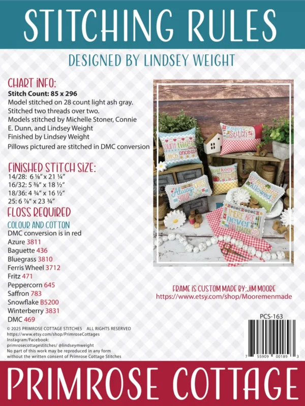 Stitching Rules Cross Stitch Pattern Stitching Rules Cross Stitch Pattern by Primrose Cottage