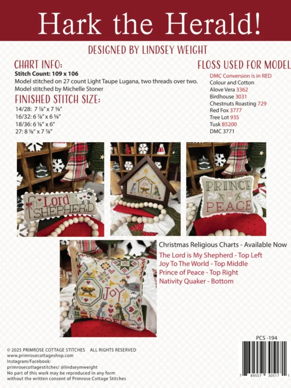 Hark the Herald! Cross Stitch Pattern Hark the Herald! Cross Stitch Pattern by Primrose Cottage