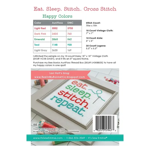 Eat. Sleep. Stitch Eat. Sleep. Stitch cross stitch pattern cover