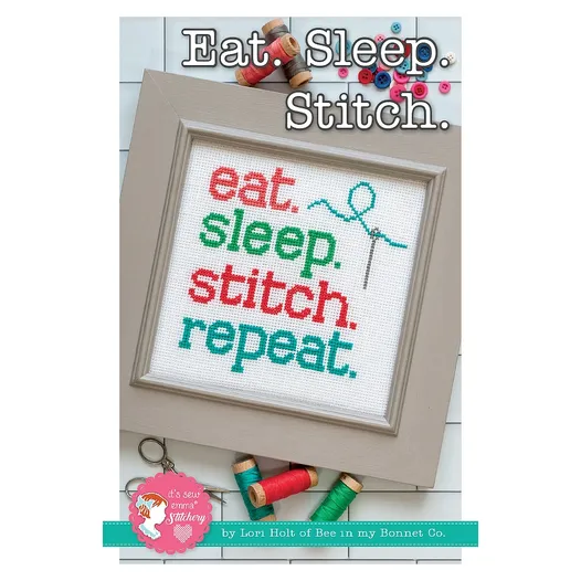 Eat. Sleep. Stitch cross stitch pattern cover