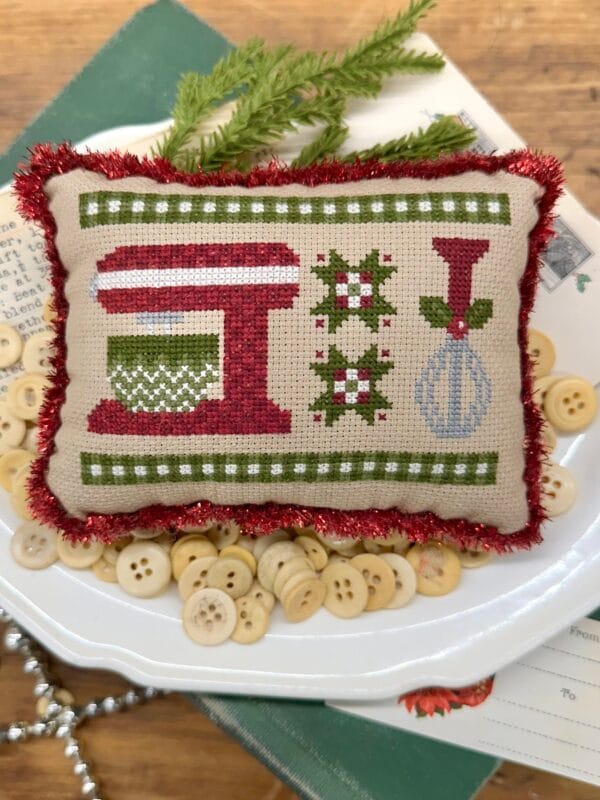 Christmas Mixer Pillow or Pin Cushion cross stitch pattern cover