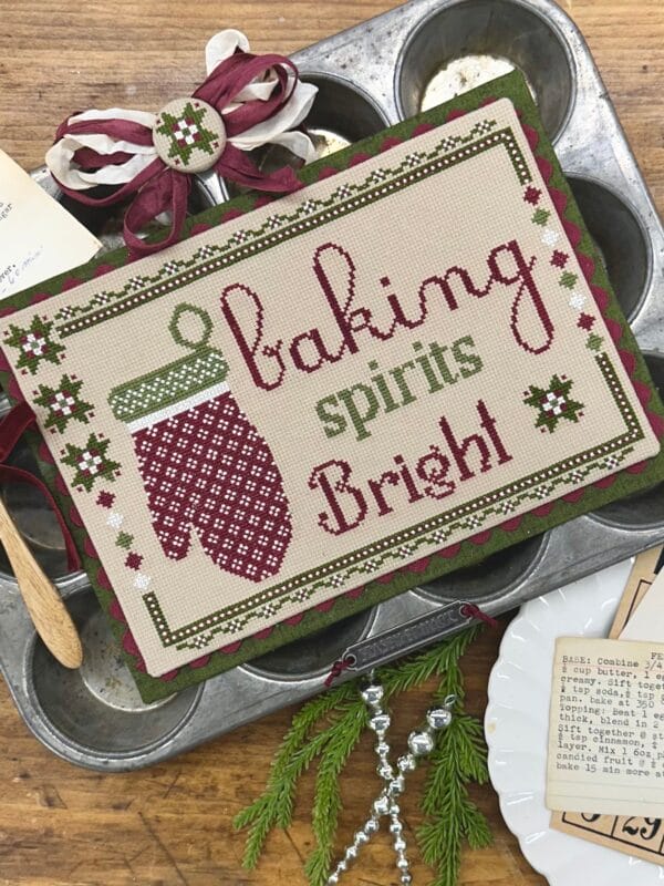 Baking Spirits Bright on Tin cross stitch pattern cover