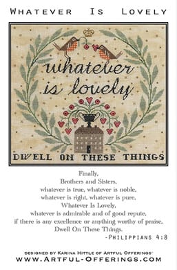 Whatever Is Lovely cross stitch pattern cover