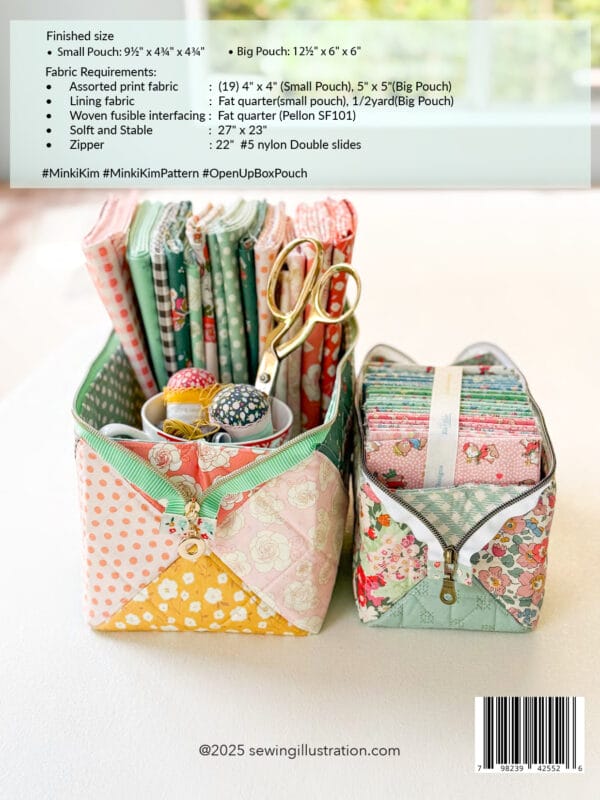Box It Up Pouch_back cover Minki Kim Box It Up Pouch Pattern