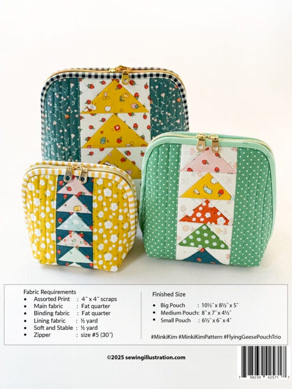 Minki Kim Flying Geese Pouch Trio Pattern Minki Kim Flying Geese Pouch Trio Pattern