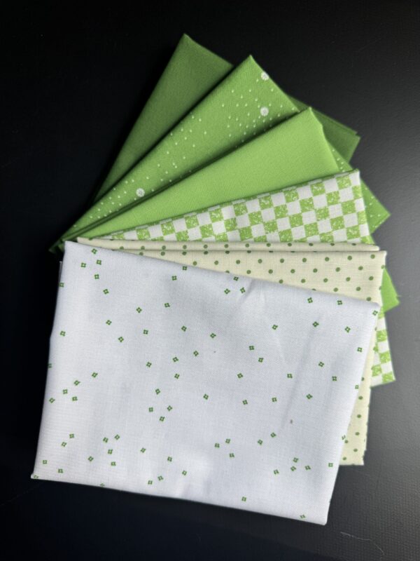 Clover 6-Piece Riley Blake Basics Bundle featuring green and cream Riley Blake basics