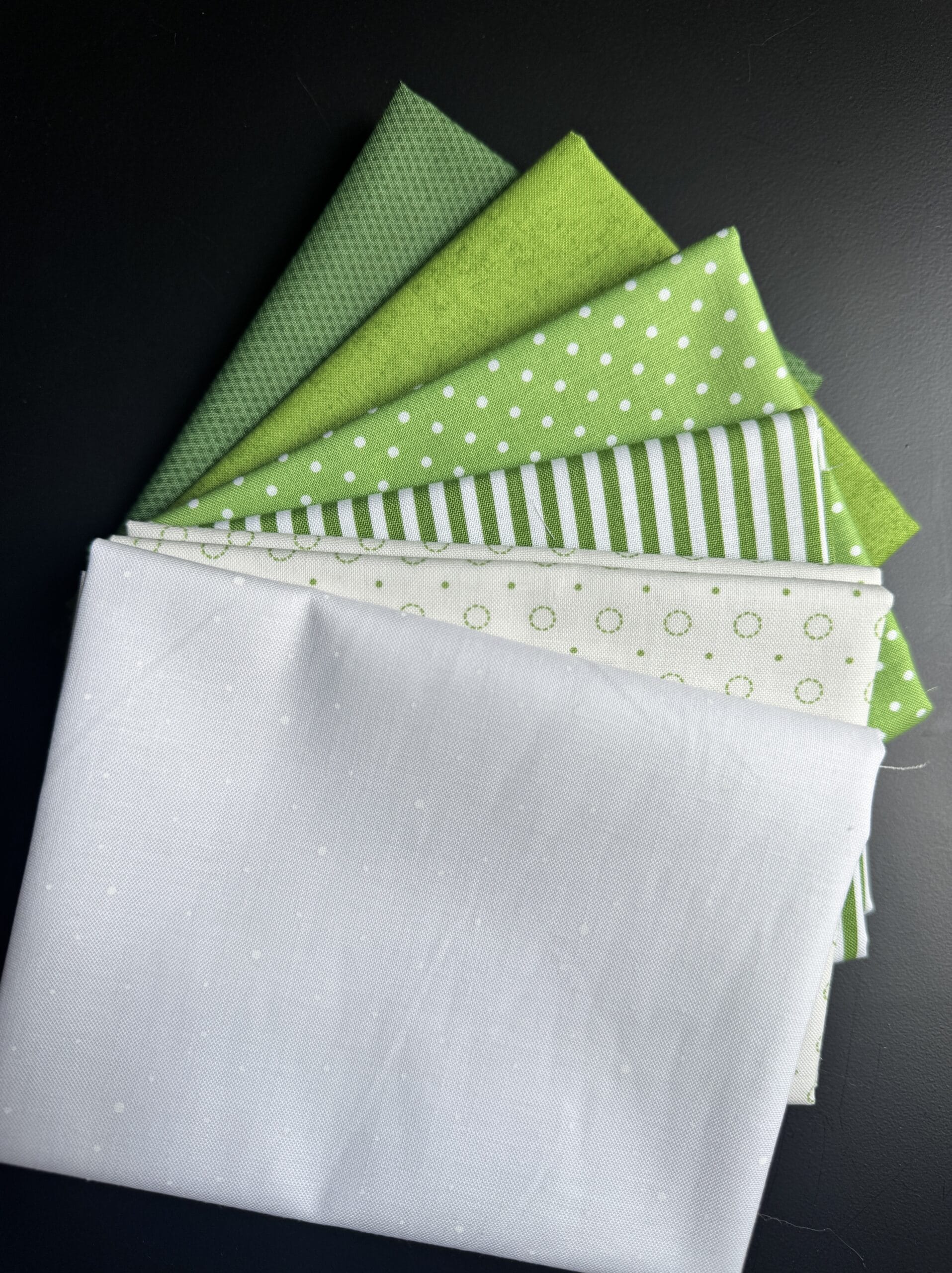 Shamrock 6-Piece Riley Blake Basics Bundle featuring green and cream Riley Blake basics