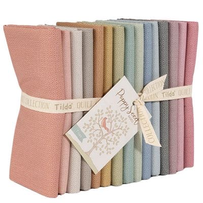 Tilda PoppySeed Fat Quarter Bundle with 15 dusty pastel dot fabrics