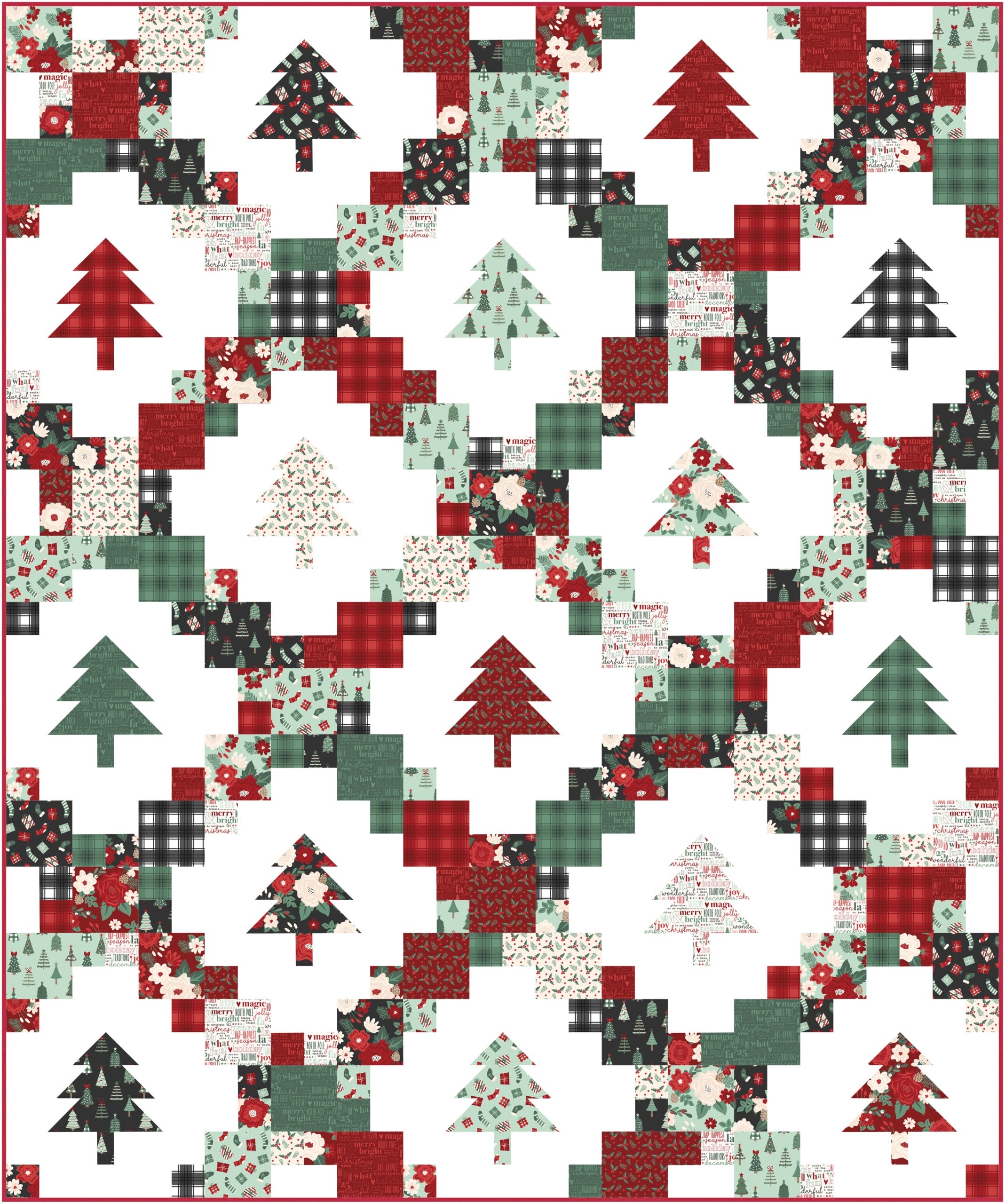 Evergreen Quilt Kit featuring Evergreen Wishes fabric by Traci Reed