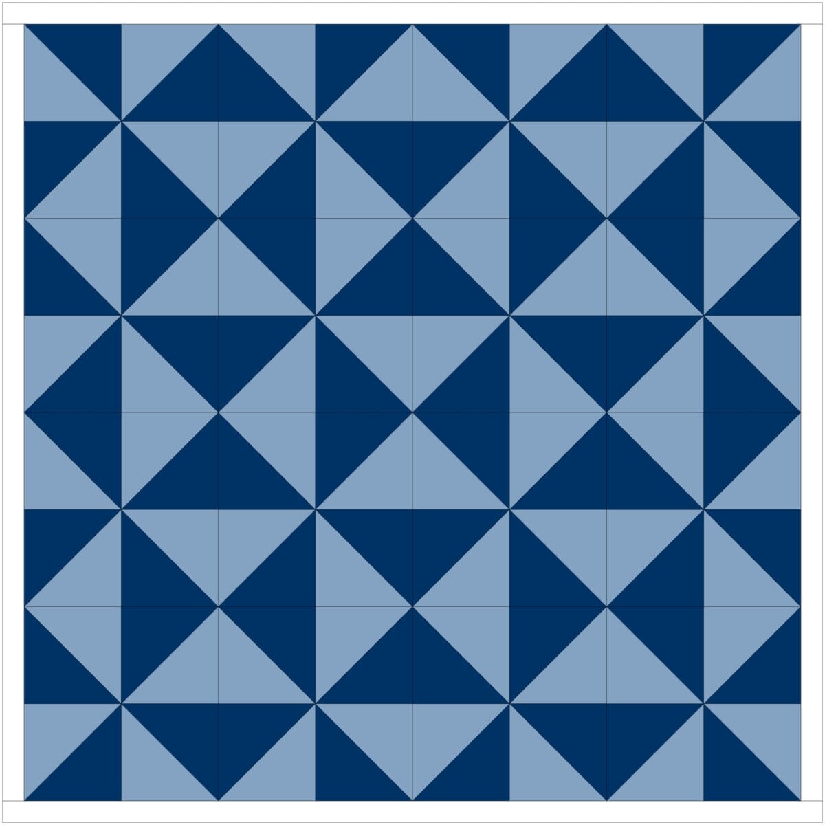 Pinwheel quilt layout with alternating inverted color blocks creating secondary patterns