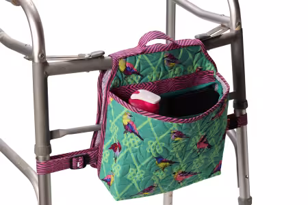 Sidekick Pattern By Annie By Annie Sidekick pattern multi pocket organizer bag draped over chair armrest