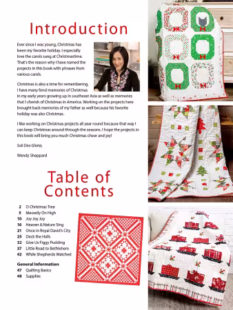 Christmas Quilting with Wendy Sheppard book, 48-page softcover featuring nine festive quilt patterns inspired by classic carols and winter memories.