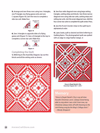Christmas Quilting with Wendy Sheppard book, 48-page softcover featuring nine festive quilt patterns inspired by classic carols and winter memories.