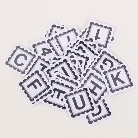 Grey alphabitties 26 letter and 10 number plastic marking tool tiles Grey alphabitties 26 letter and 10 number plastic marking tool tiles