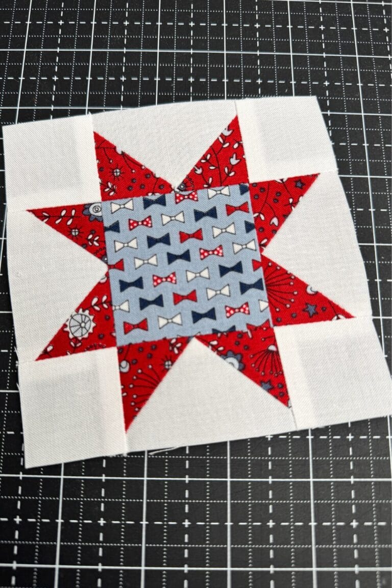 Completed Saw Tooth Star Quilt Block