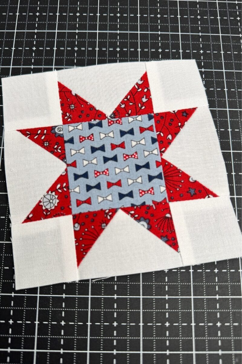 Completed Saw Tooth Star Quilt Block
