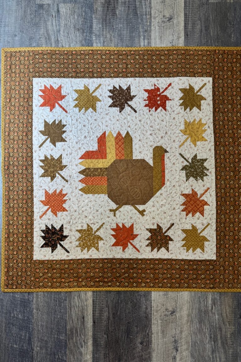 Autumn Hues quilt by Sandy Gervais made with Bountiful fabric
